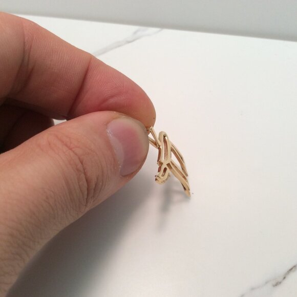 14K Yellow Real Solid Gold Jewish Hai Chai 18 Long Life Pendant Charm 3.30gr - Picture 7 of 8